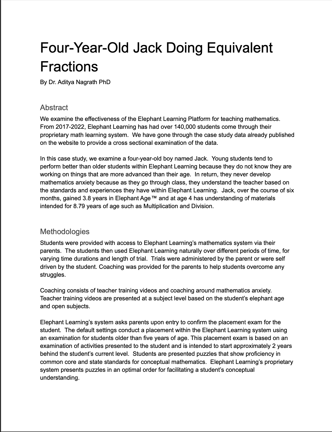 FourYearOld Jack Doing Equivalent Fractions Elephant Learning